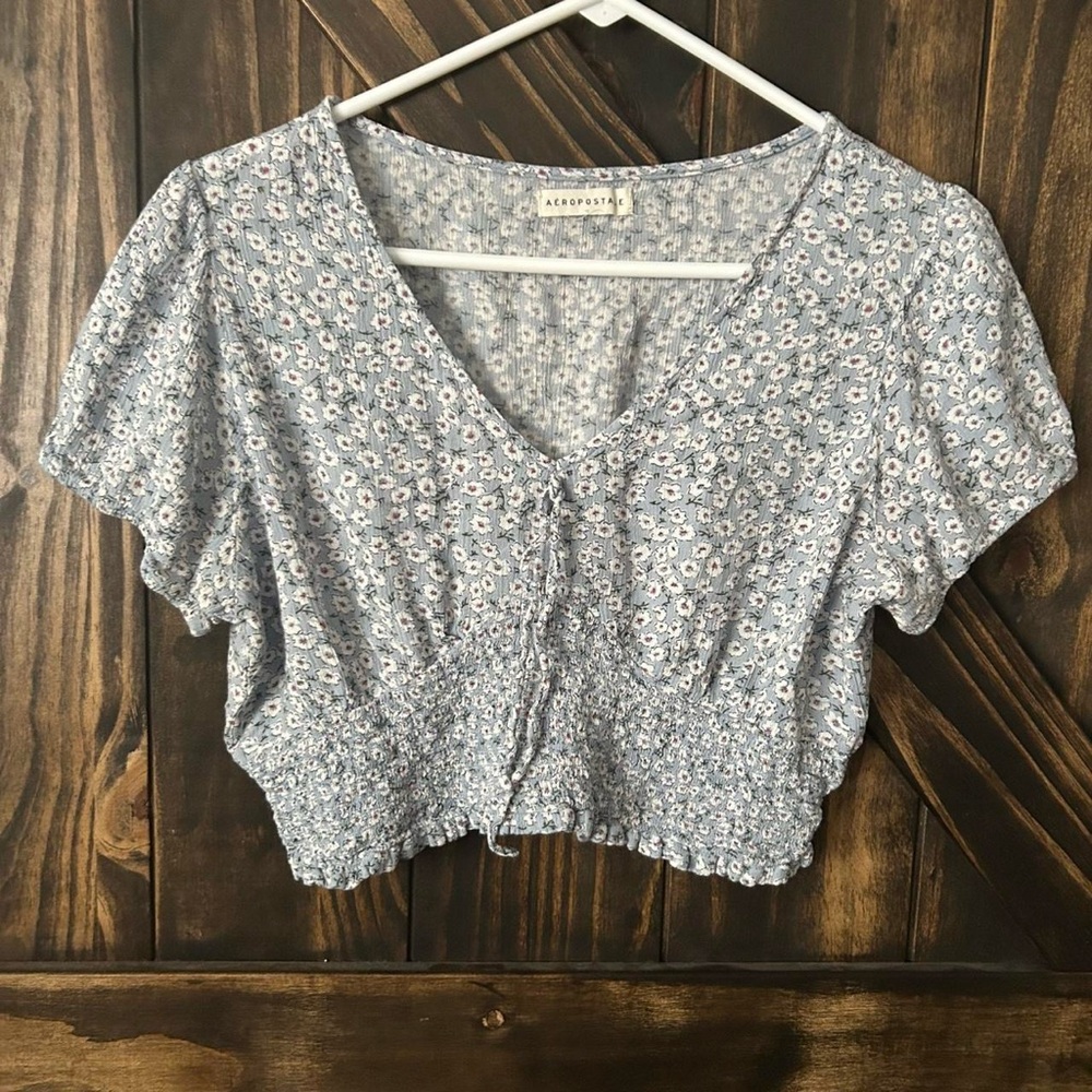 Aeropostale Blue Floral Women's Top